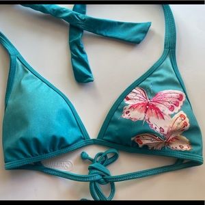 Guess teal butterfly bikini top FREE w/purchase